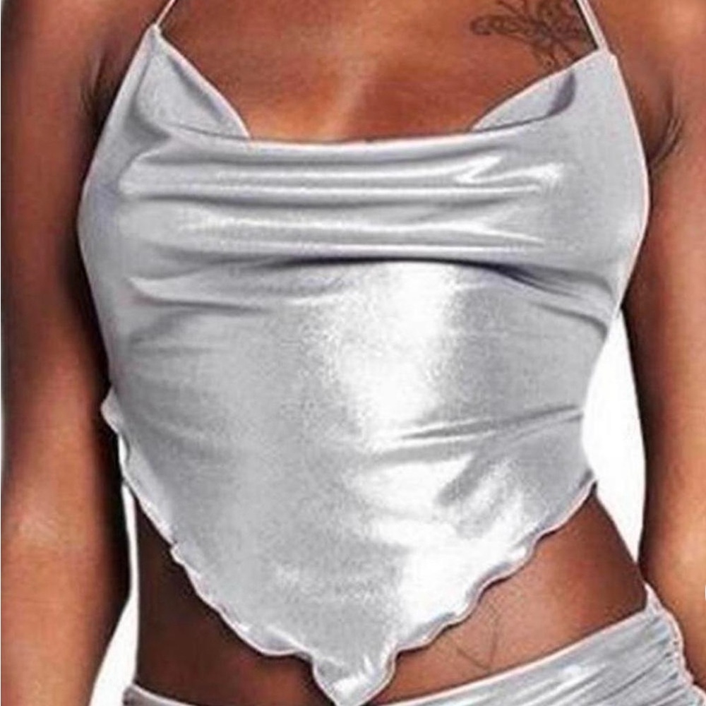 I.AM.GIA backless silver top